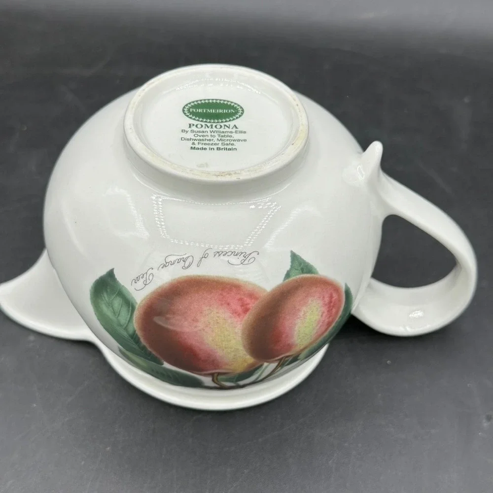 Vintage Portmeirion Pomona Gravy Boat Creamer Pitcher Princess Orange Pear Large - Picture 5 of 9